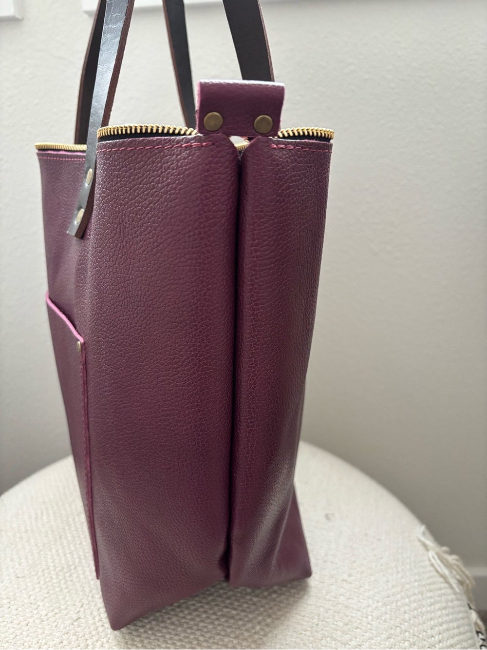 Portland Leather Goods large tote with zipper - Picture 7 of 9